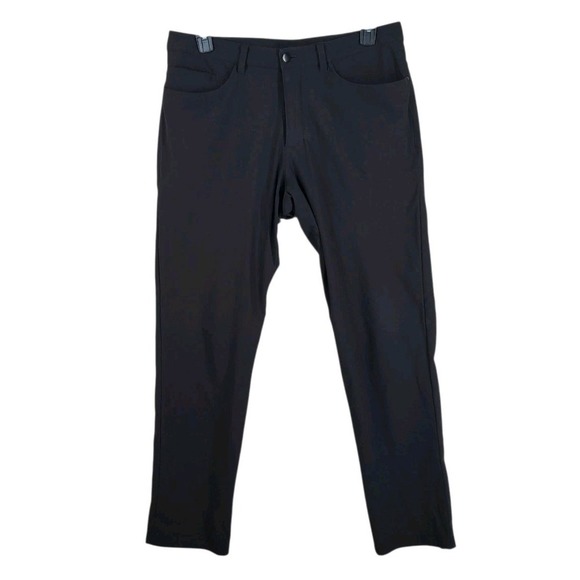 Lululemon ABC Chino Pants Mens 34 Black Utilitech Warpstreme (35x32.5) READ - Picture 1 of 12